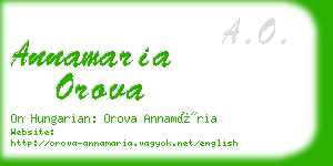 annamaria orova business card